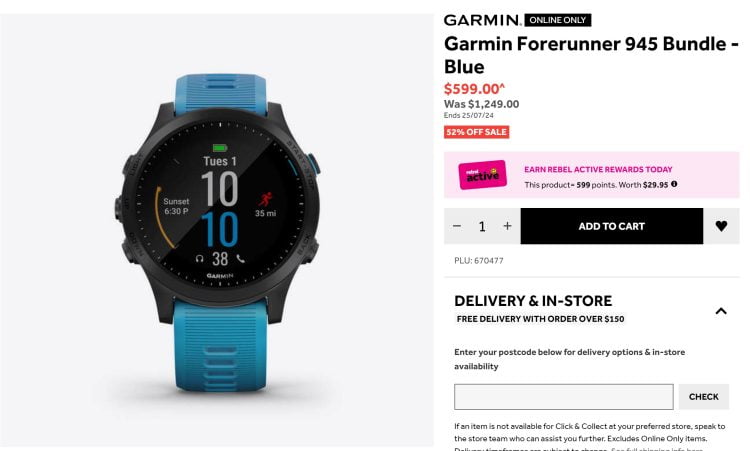 Discount on the Garmin Forerunner 945