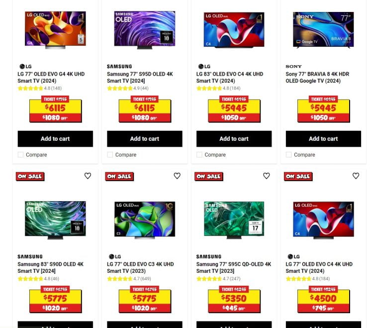 JB Hi-Fi TV deals