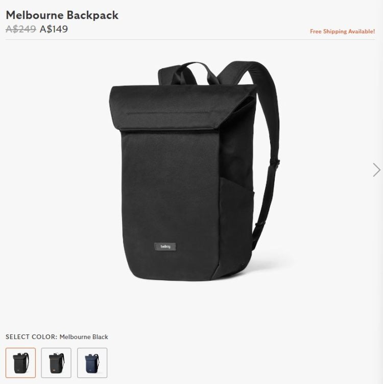 Bellroy Backpack discounts