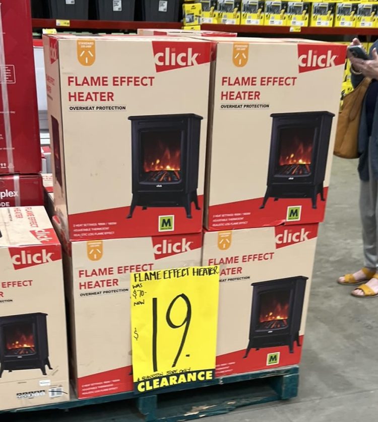 Bunnings (Frankston): Click Flame Effect Heater only $19