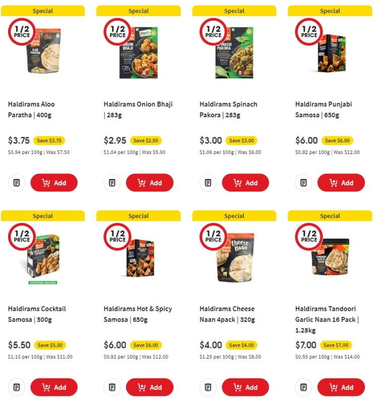 Coles Haldirams discount