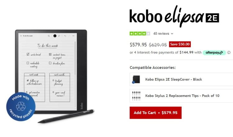 Rakuten Kobo: get $50 off the Kobo Elipsa 2E – now $579.95