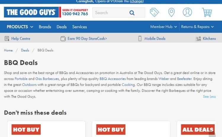 The Good Guys Weber discount