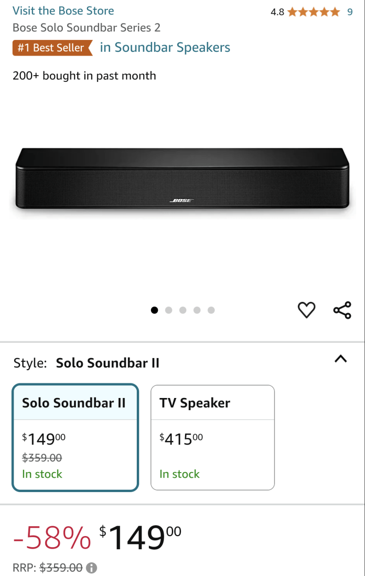 Bose Solo Soundbar Series 2