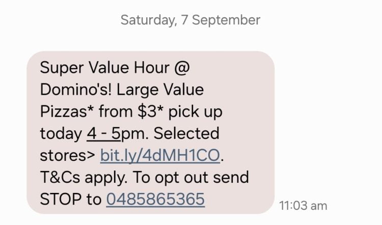 Dominos $3 Pizza