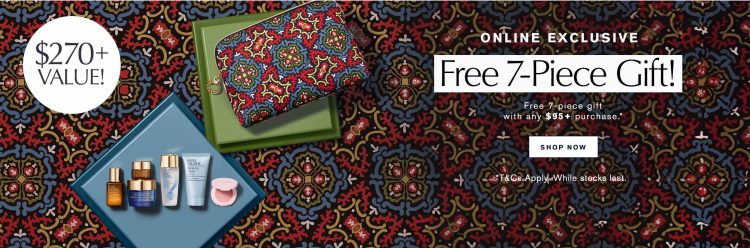 Estee Lauder: spend $95 and receive free 7-piece Gift