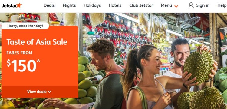 Jetstar: Taste of Asia Sale – Fares from $150