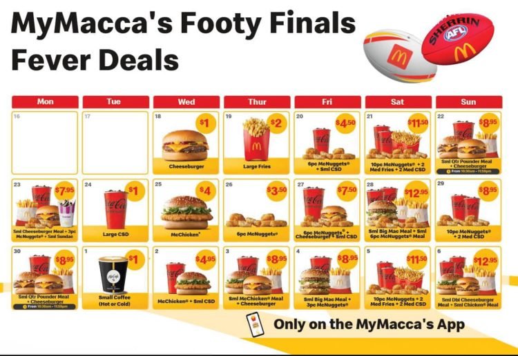McDonald’s: MyMacca’s Footy Finals Fever Deals