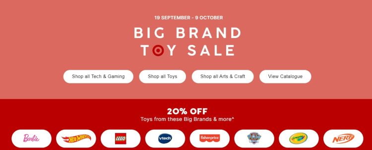 Target: Big Brand Toy Sale, up to 20% off