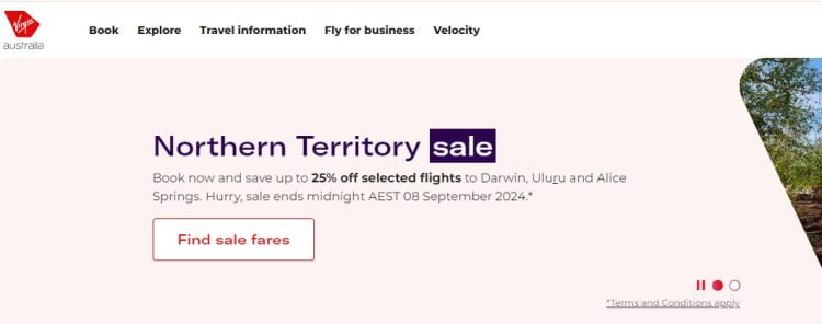 Virgin Australia: Northern Territory Sale
