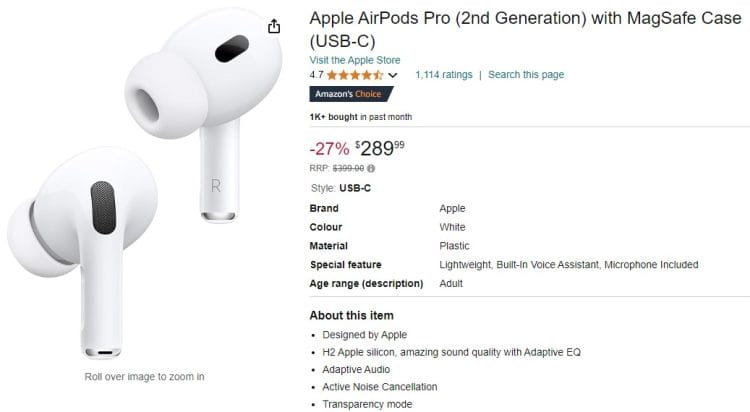 Amazon: AirPods Pro (2nd gen) with MagSafe Case now $289.99