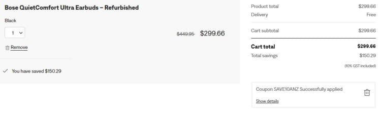 Bose: Certified refurbished products 10% off with coupon code
