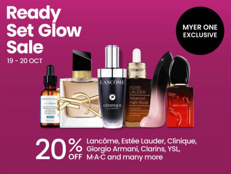 Myer: 20% off Lancome, Estee Lauder, Clinique and more