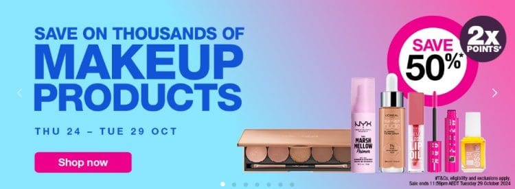 Priceline: 50% off make up products