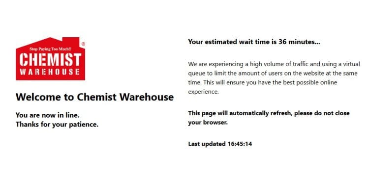 Chemist Warehouse Down