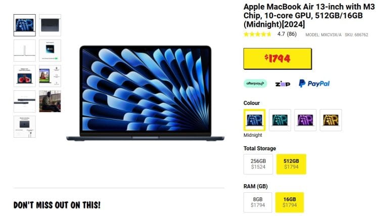 MacBook Air M3 MXCV3X/A