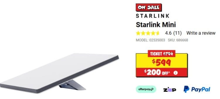 JB Hi-Fi: Starlink Mini $599