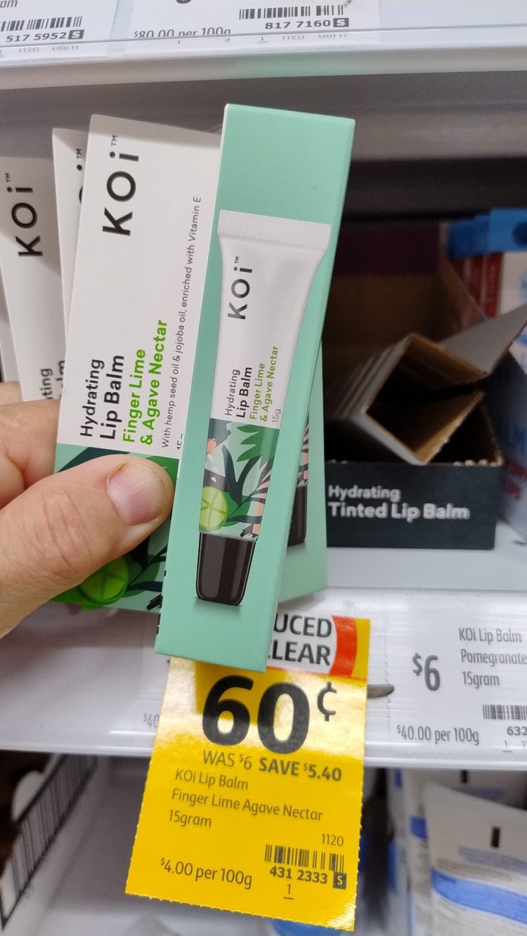 Coles (Rockhampton): KOi Lip Balm $0.60