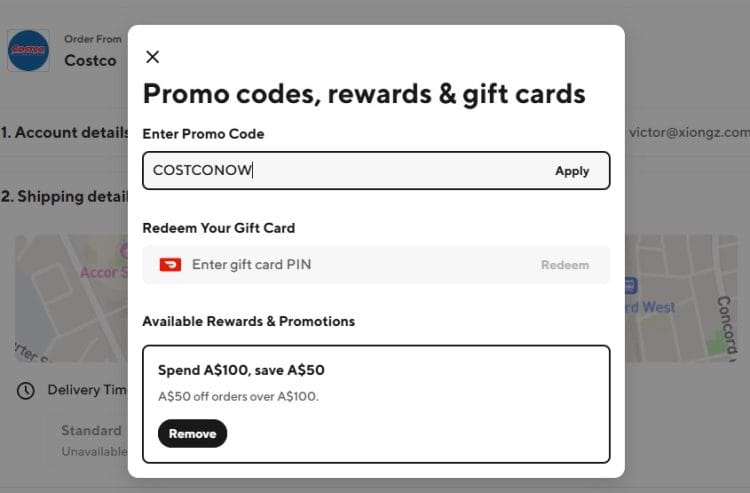 DoorDash: Use a Costco Coupon to Get $50 Off $100 Spend