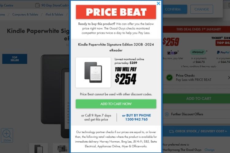 The Good Guys: Kindle Paperwhite Signature Edition (2024) $254