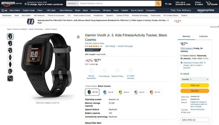 Amazon Garmin Vivofit Jr Best