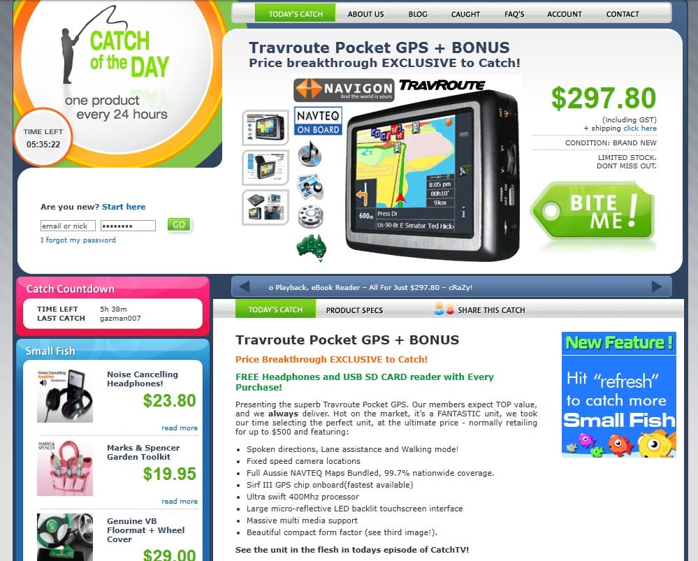 CatchOfTheDay.com.au Screenshot