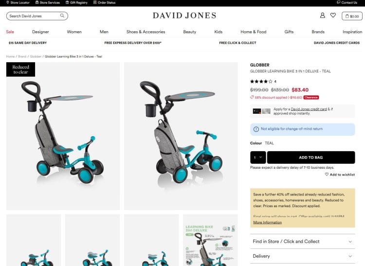 Globber Learning Bike David Jones