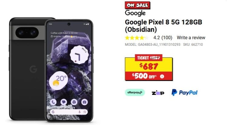 JB Hi-Fi: Google Pixel 8 5G on sale for $687