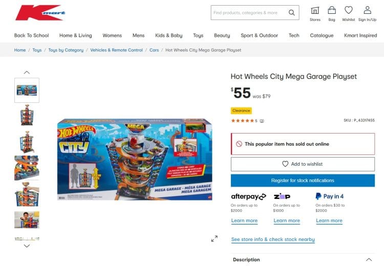Kmart: Hot Wheels City Mega Garage Playset down to $55