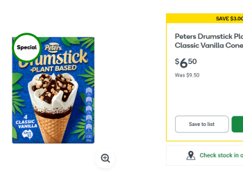 Woolworths: Drumstick Plant Based 4 Pack on special – $6.50