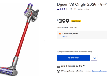 Big W: $300 Off Dyson V8 Origin 2024 – now $399