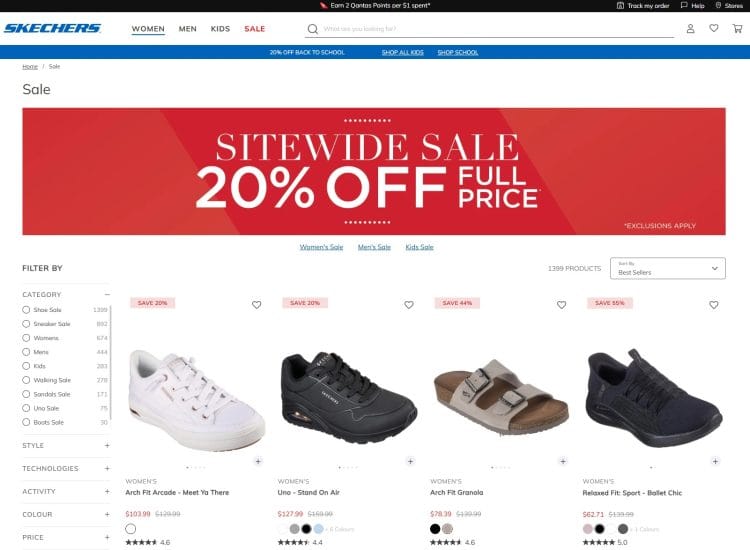 Skechers: Sitewide Sale 20% off full price