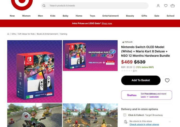 Target: Nintendo Switch OLED Bundle 13% off – now $469