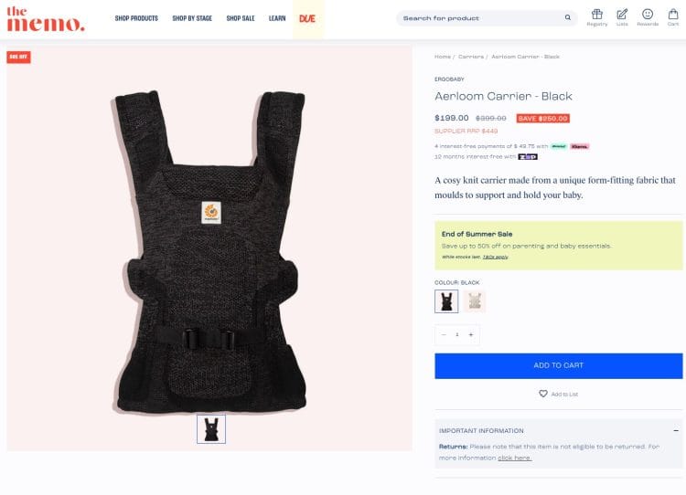 The Memo Ergobaby Aerloom