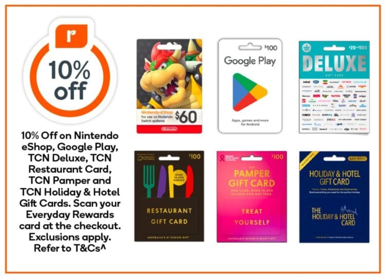 Woolworths: Gift Cards on sale – 10% off