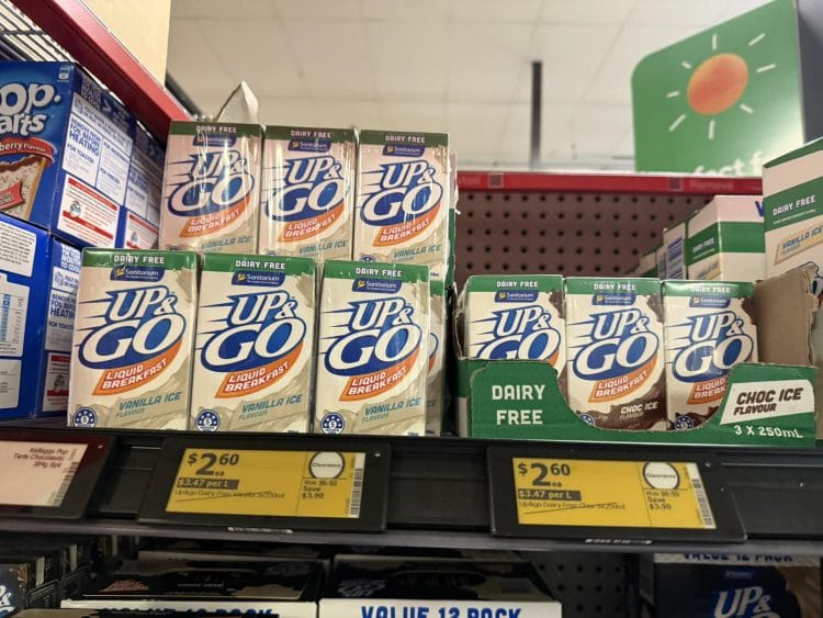Woolworths: Up & Go Dairy Free on clearance for $2.60