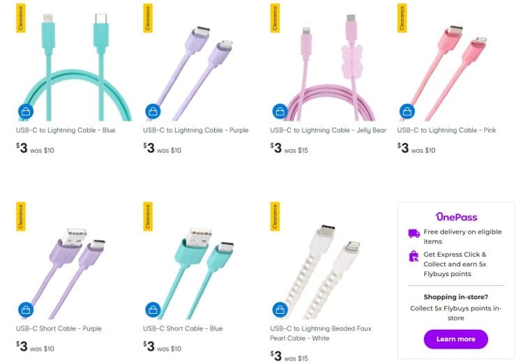 Kmart: USB-C Charging Cables clearance for $3