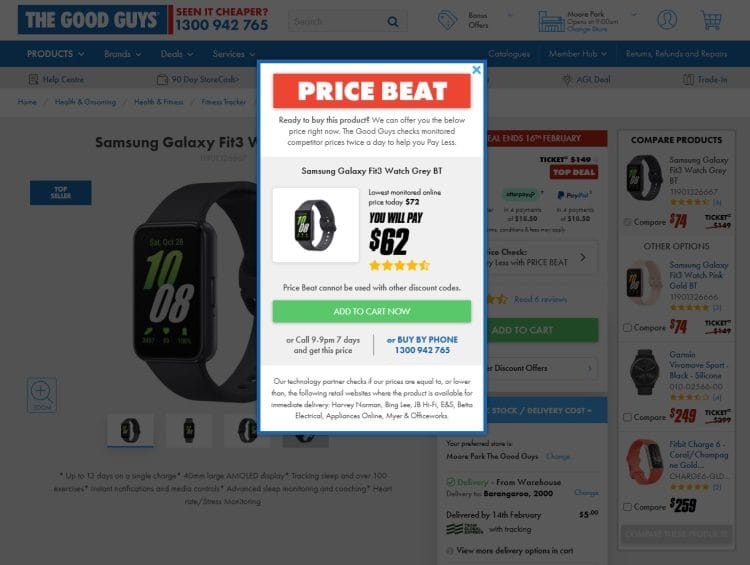 The Good Guys: Samsung Galaxy Fit3 Watch down to $62