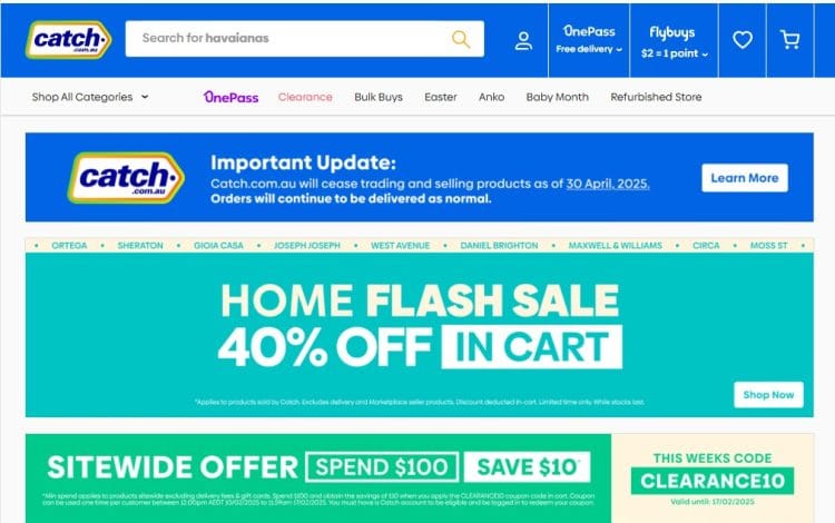 Catch: Home Flash Sale, 40% off