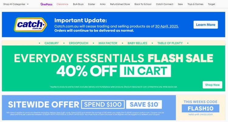 Catch: Everyday Essentials Flash Sale, 40% off (in cart)
