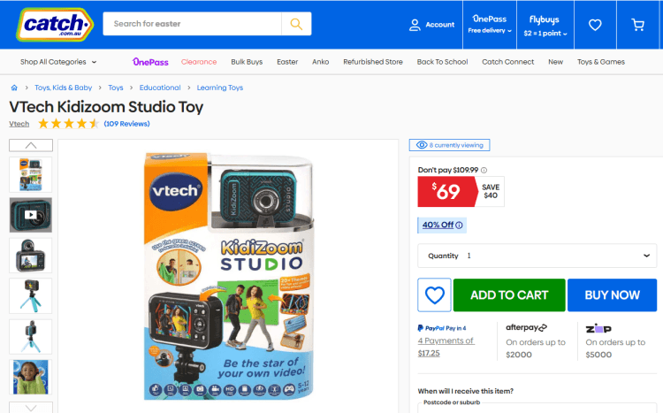 Catch: VTech Kidizoom Studio Toy, now $41.40