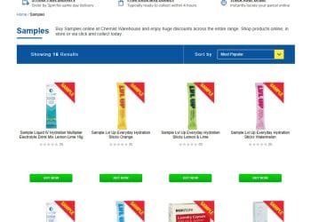 Chemist Warehouse: free samples when you spend over $30