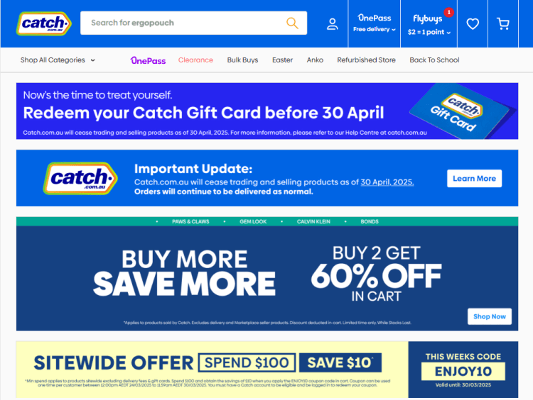 Catch: Buy 2 Get 60% Off In Cart