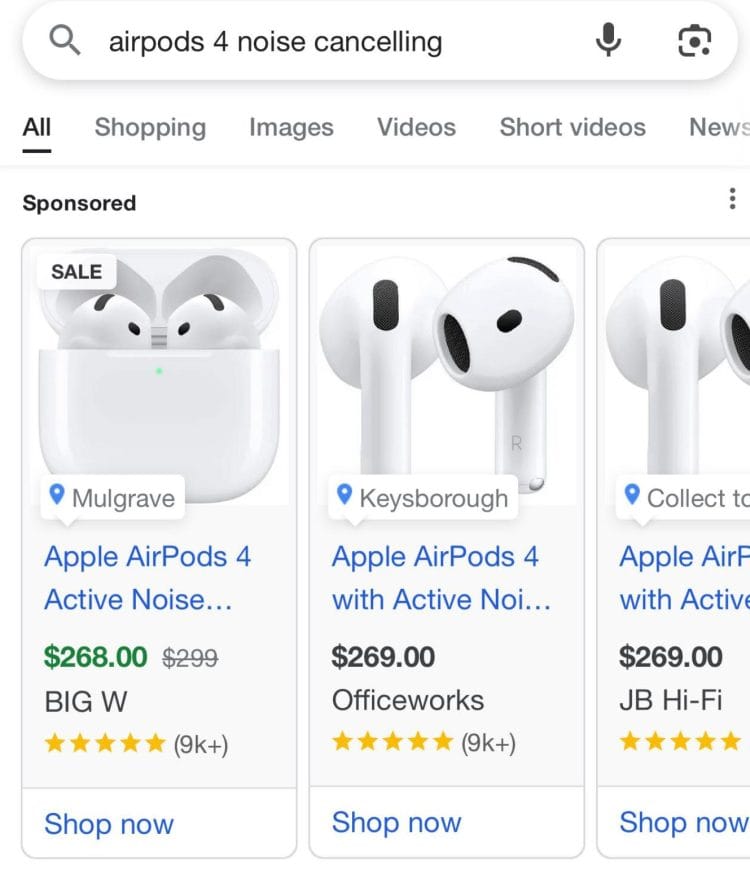 Officeworks: Apple AirPods 4 for $255 (with pricebeat)