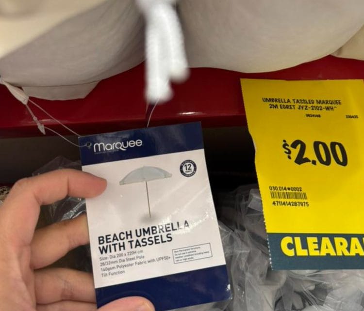 Bunnings (Bennetts Green): Marquee Beach Umbrella clearance, $2