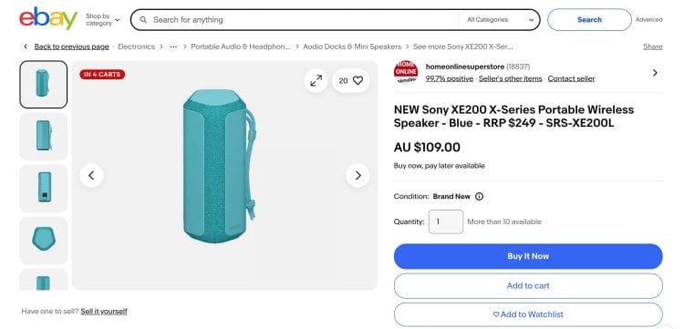 eBay: Sony XE200 X-Series Portable Wireless Speaker – $109 – 56% Off