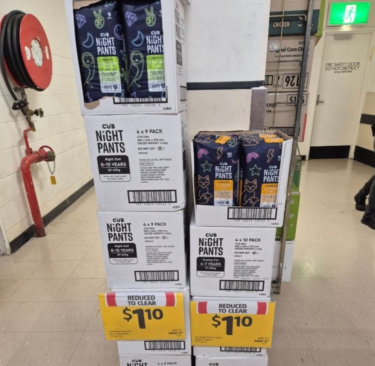 Coles (Caboolture): Cub Night Pants clearance for $1.10