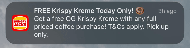 Hungry Jacks: Free Krispy Kreme (30 May 2025)