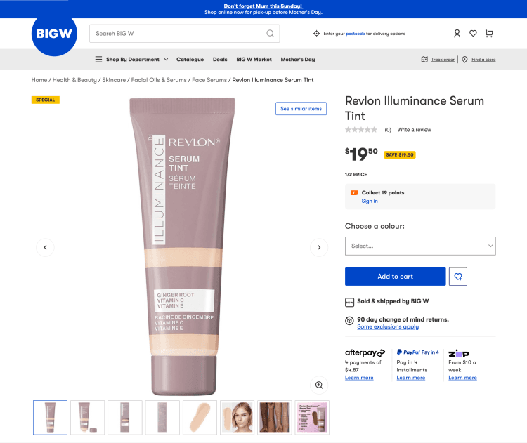Big W: Revlon Illuminance Serum Tint – 1/2 price – $19.5