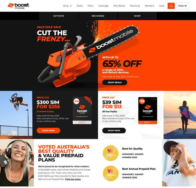 Boost Mobile: Frenzy Sale – Up to 65% Off